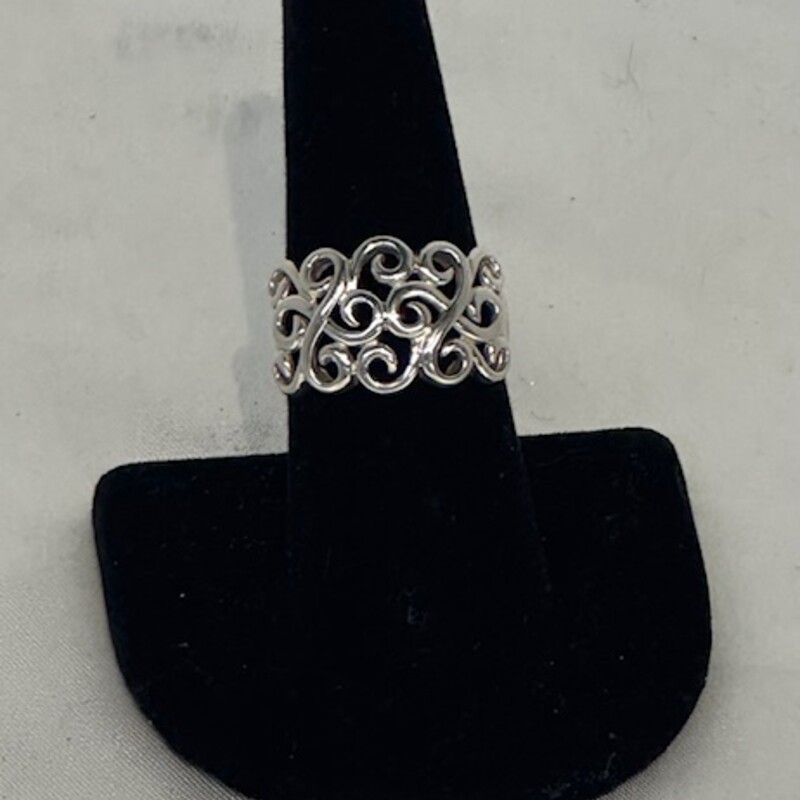 925 Swirl Shield Ring