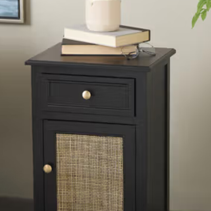 Wood Cane Nightstand