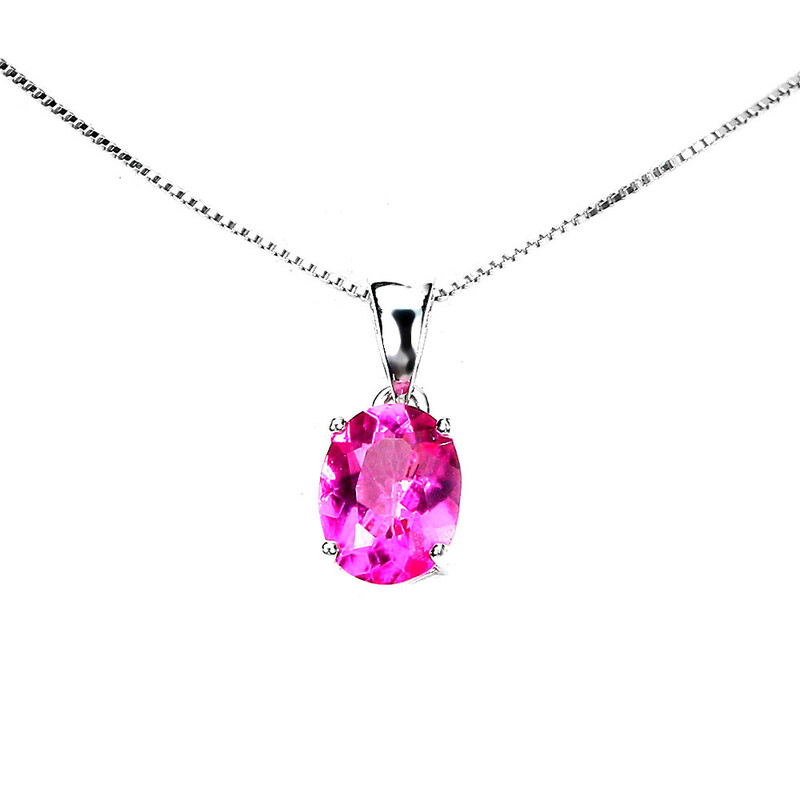 925 Oval Pink Topaz