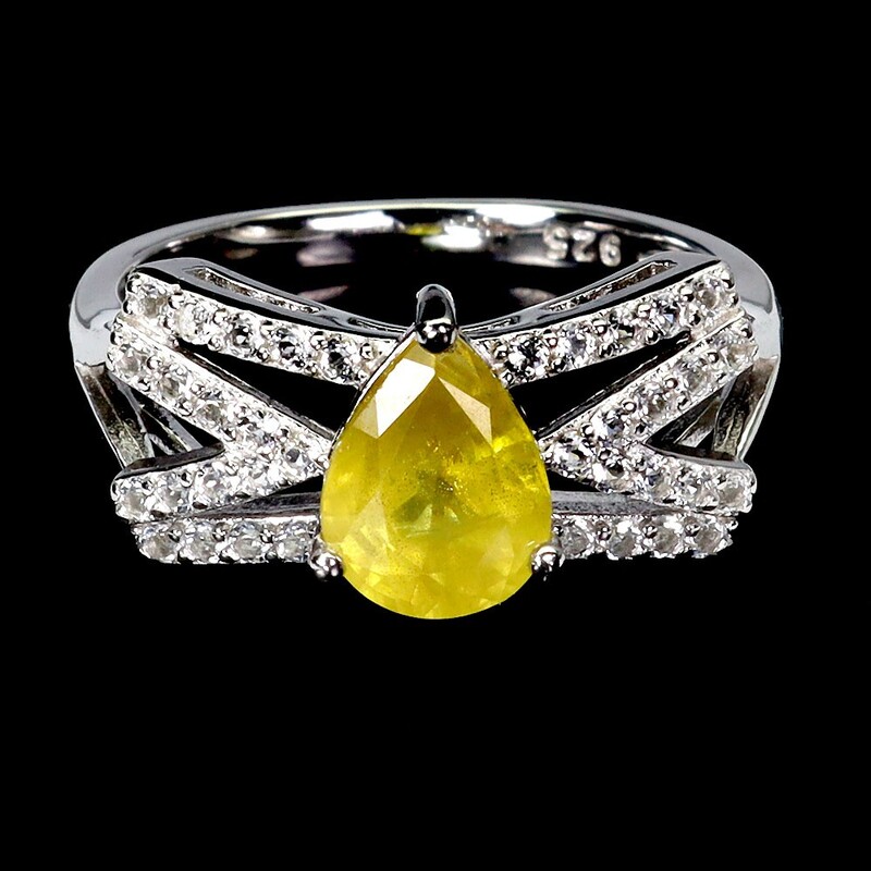 925 Natural Yellow Sapphire CZ Ring
Yellow Silver Size: 7.5
