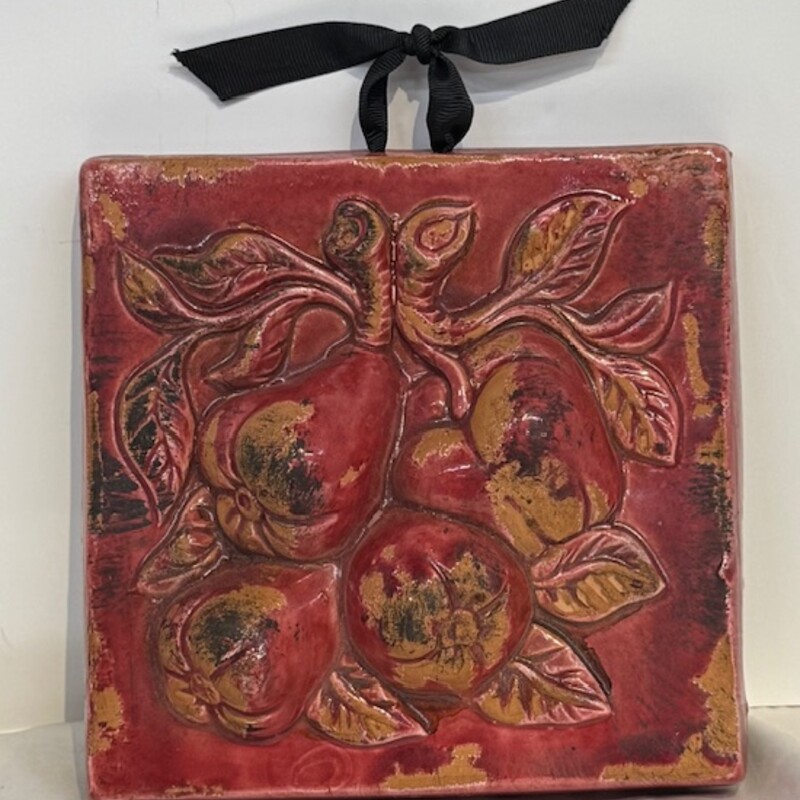 Vtg Distressed Fruit Tile