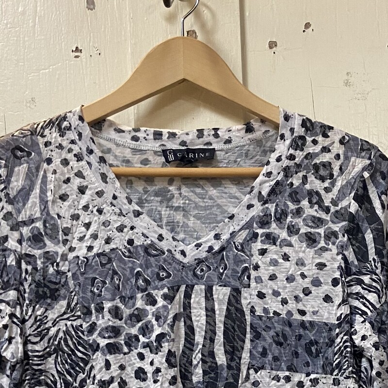 Wht/Gy/B Leop Crnkle Top