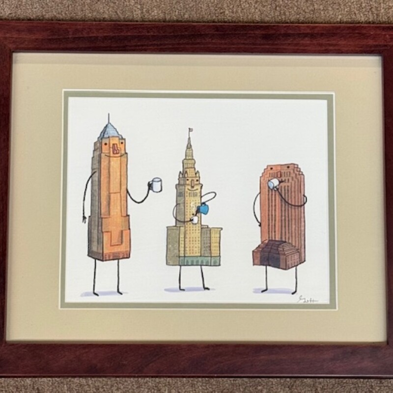 Coffee With Cleveland
Brown White Green
Size: 16x13H