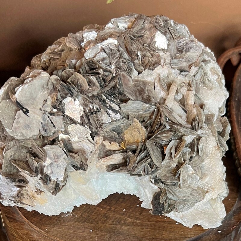 Muscovite On White Albite, Rock, Crystals