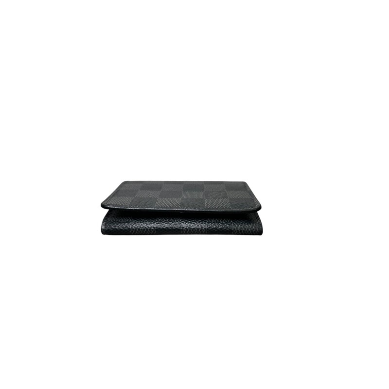 Louis Vuitton Envelope Card Holder Graphite

Chipped

Dimensions:
4.1 x 3.1 x 0.4 inches
(Length x Height x Width)

In very good condition. The snap pops easily but still functional.

Comes with the original dust bag and box.