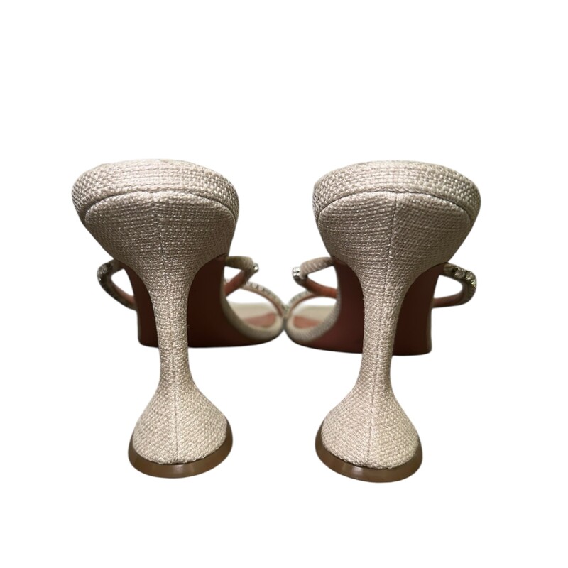 Amina Muaddi Gilda 70 Canvas Heels<br />
<br />
Size 41<br />
<br />
In very good condition. Light wear to the bottoms.<br />
<br />
Does not come with the original dust bag or box.