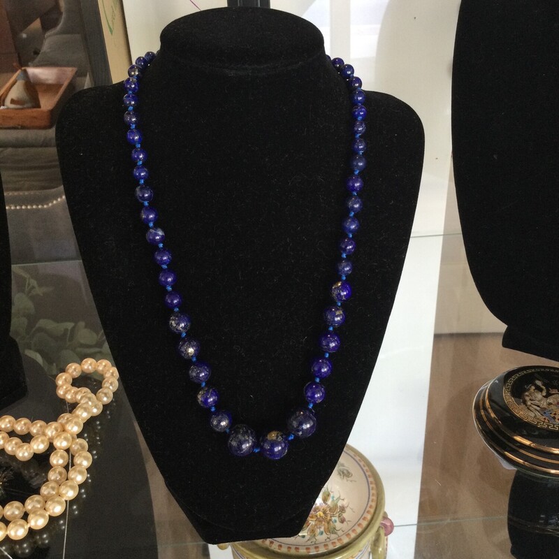 Lapis Lazuli Beaded Necklace,
Blue