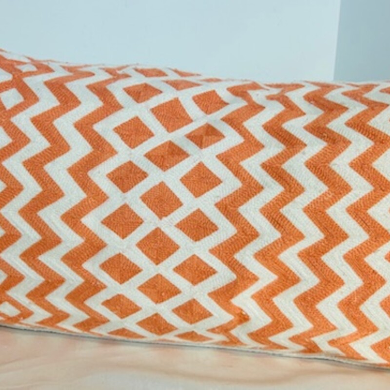 Nina Home Chevron Lumbar Down Pillow
Cream Orange Size: 23 x 12H