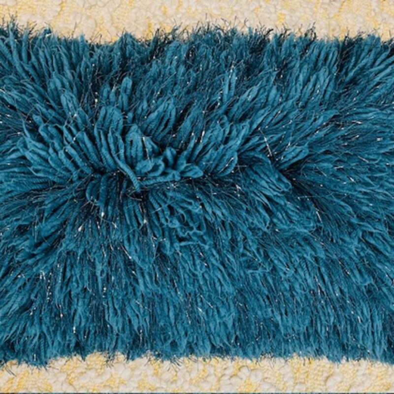 Shaggy Sparkly Lumbar Pillow
Teal Silver Size: 22 x 13H