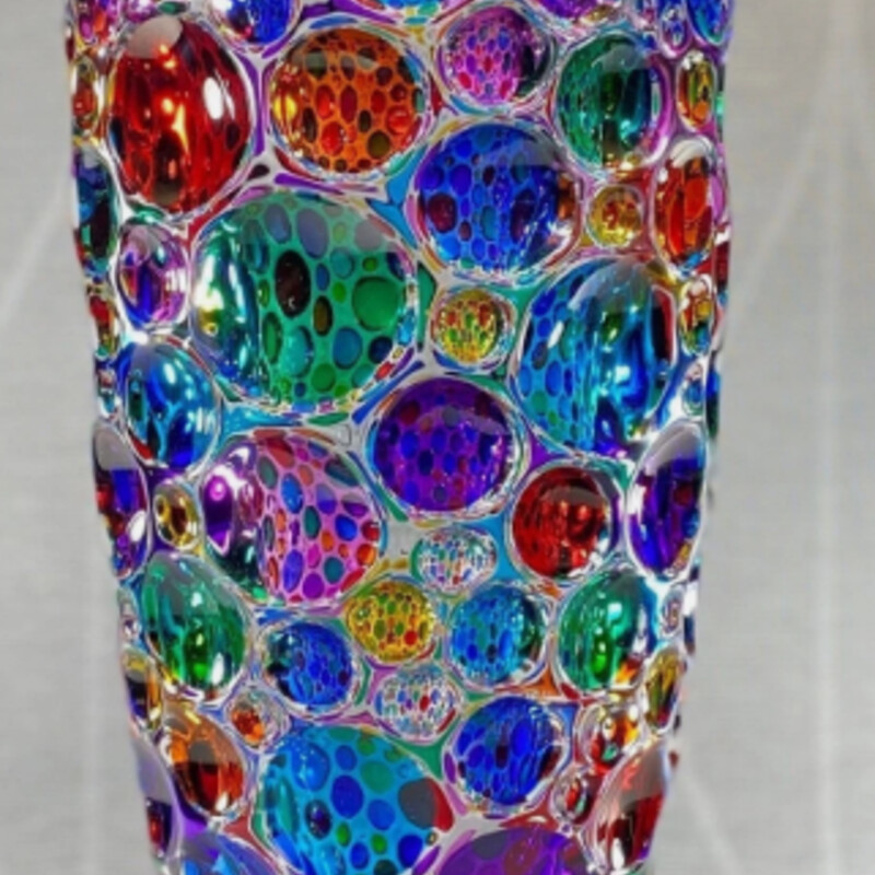 CC Zechin Kaleidoscope Vase
Multi Vibrant Colors
Size: 6x14H
An  exquisite decorative vase featuring a beautiful bubble motif in a rainbow of hues is crafted in Italy of cut crystal and beautifully hand painted by master Venetian artisans. Truly Stunning!
NEW Retail $475+
Includes Box
Coordinating Vase Sold Separately