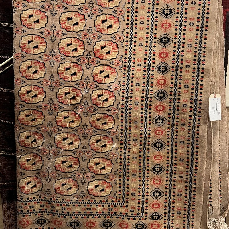 Vintage Bokhara Wool, Tan/pink, 6ft x 9ft