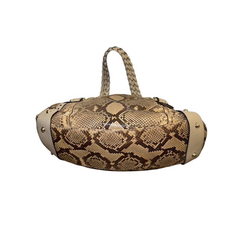 Gucci Pyhton Pelham Medium Tote<br />
<br />
Style Code: 162900 205011<br />
<br />
Dimensions: 13L x 10 H inches<br />
<br />
In very good conditio. Minor scratching of the hardware.<br />
<br />
Comes with the original dust bag. No box