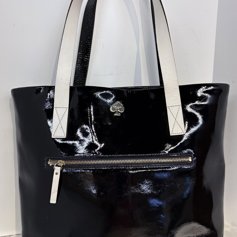 Kate Spade Flicker Patent Tote Handbag
Navy White Size: 16 x 13H