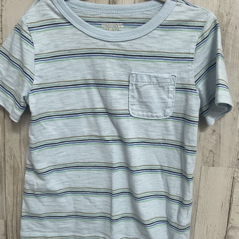 4t Blue Stripe Pocket Tee