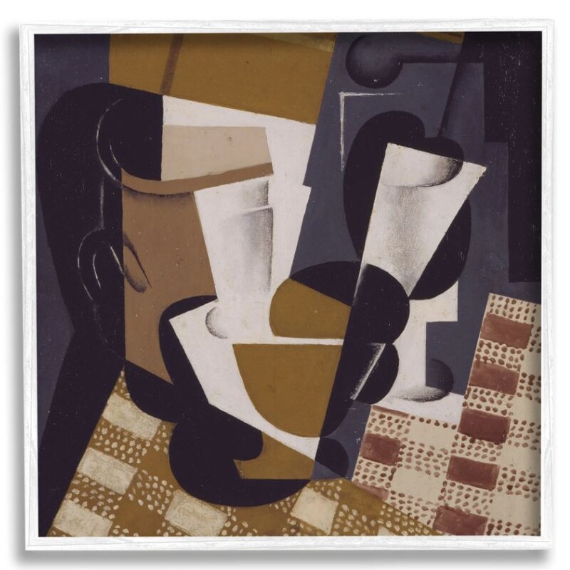 Broc Et Verre Juan Gris Abstract Framed Giclee
Blue Tan White Black Size: 12 x 12H