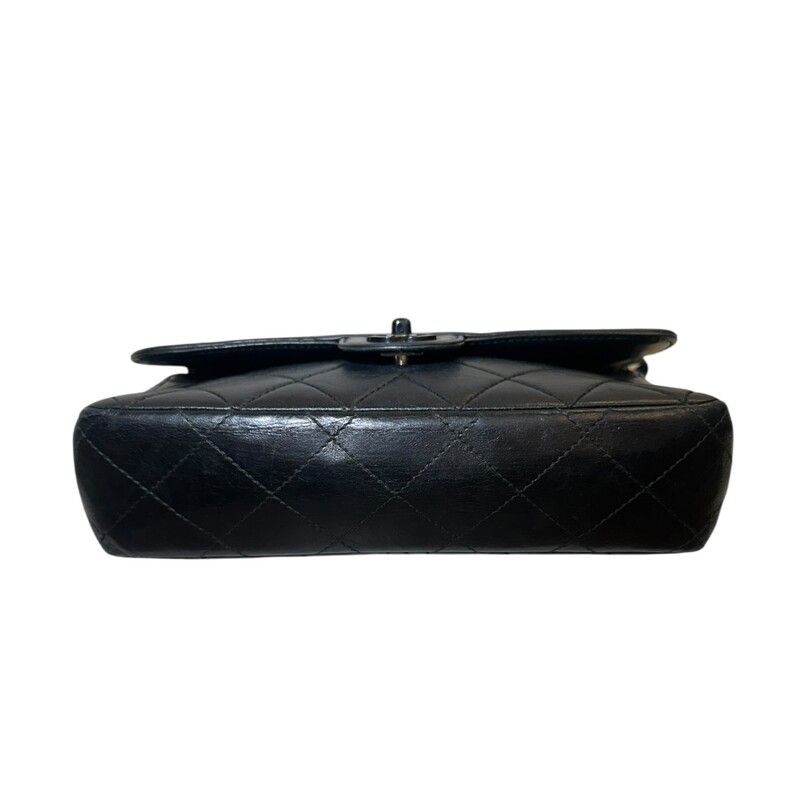 Chanel Quilted Matted So Black Enamel Resin Chain Bag<br />
<br />
Date Code: Serial Code Removed. Enrtupy certificate provided<br />
<br />
Dimensions: 10 L X 6 H inches<br />
<br />
In very good condition. Some surface scratches and interior marks.<br />
<br />
Does not come with original dust bag or box.