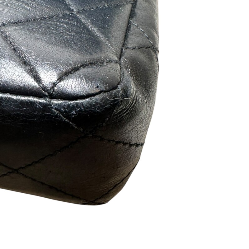 Chanel Quilted Matted So Black Enamel Resin Chain Bag<br />
<br />
Date Code: Serial Code Removed. Enrtupy certificate provided<br />
<br />
Dimensions: 10 L X 6 H inches<br />
<br />
In very good condition. Some surface scratches and interior marks.<br />
<br />
Does not come with original dust bag or box.