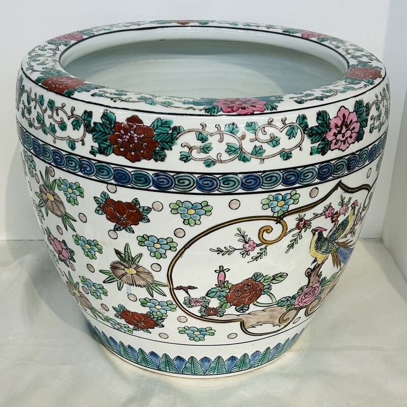 Goldmari Asian Bird Floral Planter
White Multicolored Size: 12 x 10.5H