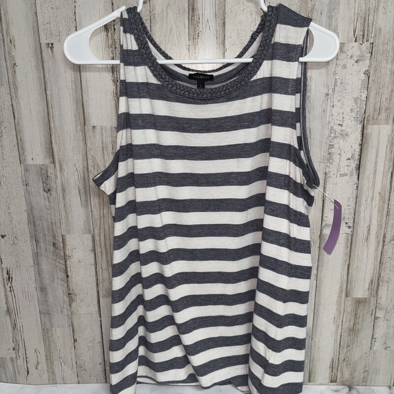 L Blue Striped Tank