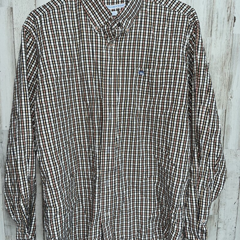 Adult L Olive Plaid Butto