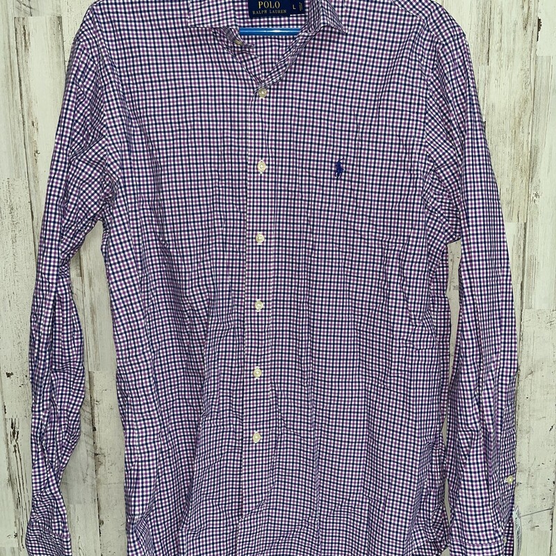 Adult L Purple Plaid Butt