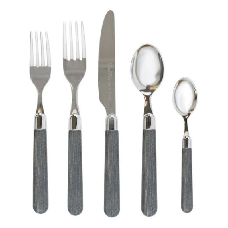 5 Vietri Albero Flatware Set
Gray/Elm
Size: 6-9

The Albero Five-Piece Place Setting features warm wood handles, with the strength of high-grade polyester and 18/10 stainless steel.