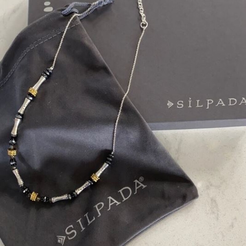 925 Silpada On The Horizon Necklace
Gold Silver Black Size: 20L