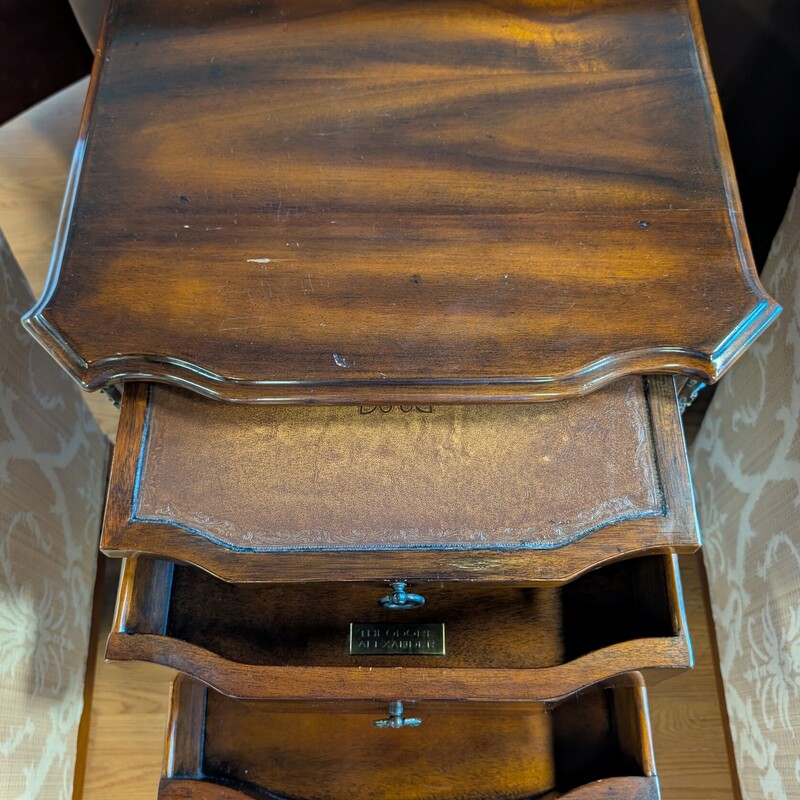 Theodore Alexander Side Table,  2 Drawer, Slide Out
20 x 16 x 30.5