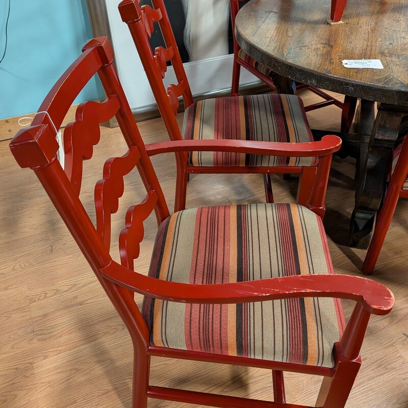 J Banks Red Dining Chairs Set of 6
2 Arm 23 x 24 x 37
4 Side 20 x 20 x 37
18 Seat Height