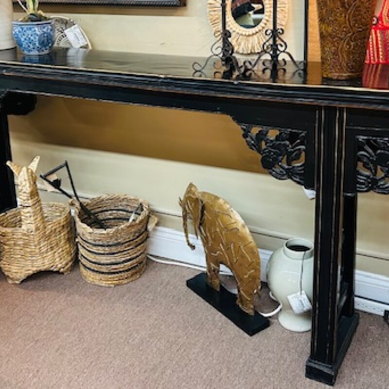 Arhaus Black Walnut Altar Style Sofa Table
Black Size: 94 x 13.5 x 40.5H