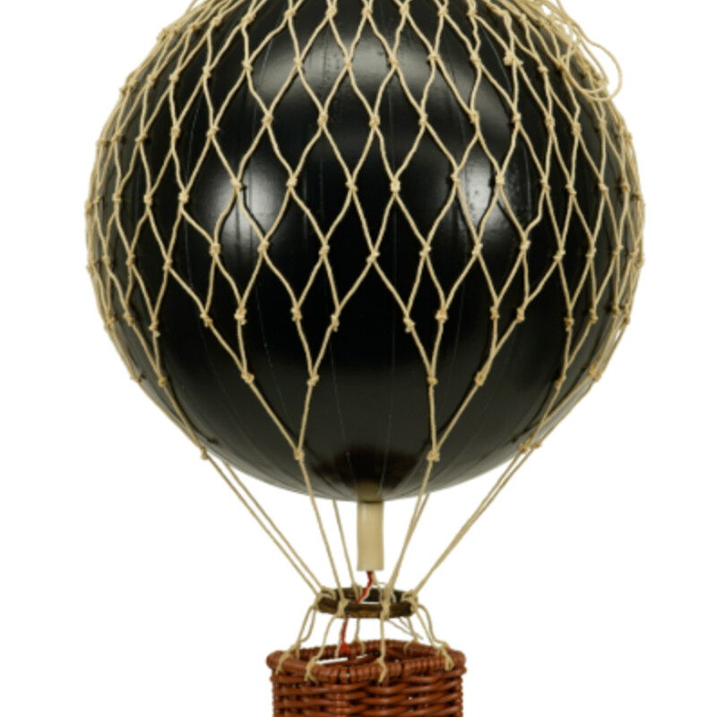 Authentic Models Travels Light Hot Air Balloon
Black Tan
Size: 8x12H
 Authentic Models, founded in 1968 in Amsterdam, is a high-end furniture and home decoration brand with a European heritage. They design inspiring stories, style, leisure, and adventure, creating appealing furnishings and accessories for discerning customers. Their designs complement personal styles as well as modern and traditional settings.  Iconic and inspiring wooden hot air balloons that represent a master piece in any room of the house! The balloons come complete with a rattan basket hanging from hand-knotted netting and wood toggles.  NEW RETAIL $85+
Other Models Sold Separately
