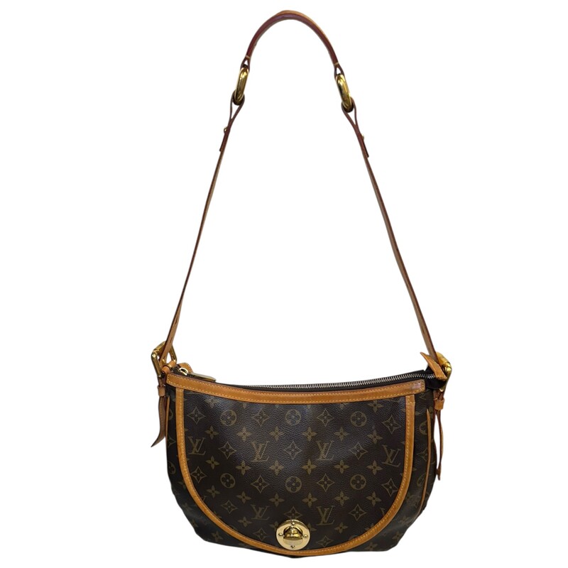 Louis Vuitton Tulum Monogram GM<br />
<br />
Date Code:<br />
<br />
Dimensions: CA0205<br />
<br />
Length: 13.5 in<br />
Height: 11 in<br />
Width: 3.5 in<br />
Drop: 9.5 in<br />
<br />
In good condition. Some tarnshing of the hardware, water marks on the leather and some corner wear.<br />
<br />
Does not come with the original dust bag or box