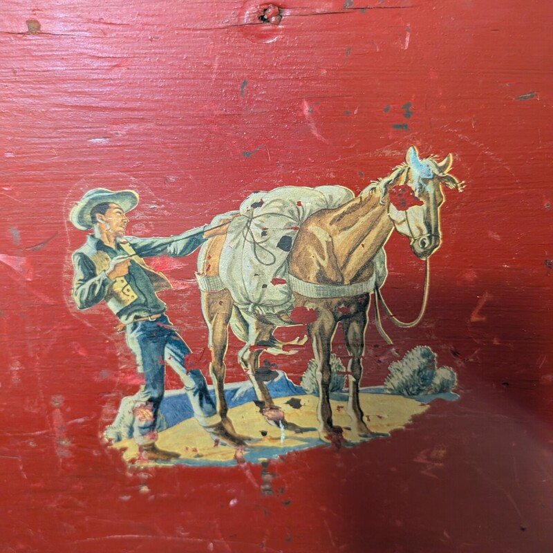Vintage Western Tack Box, Cute! Decals<br />
32 x 16 x 13h