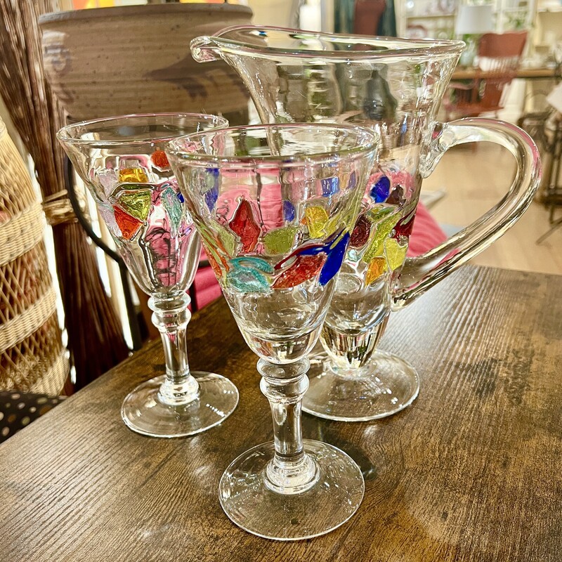 Pitcher/2Goblets Glass