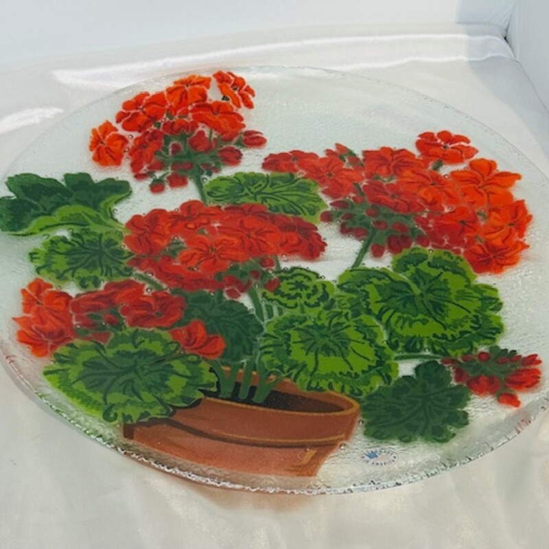 Geranium Glass Platter