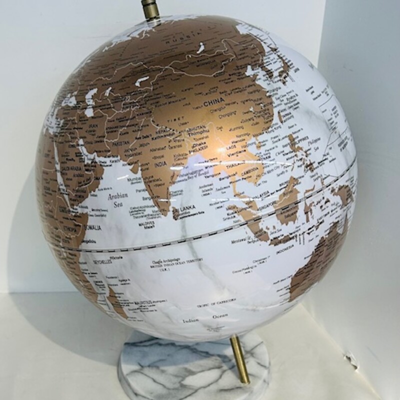 CB2 White Marble Globe