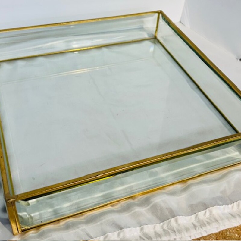 Glass & Metal Vanity Tray
