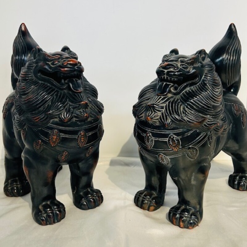 Set of 2 Fitz & Floyd Ceramique Vernissage Foo Dogs
Black Red Size: 9 x 10H