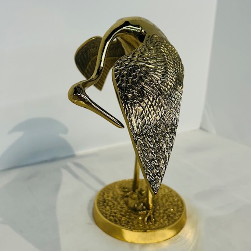 Brass Leaning Crane