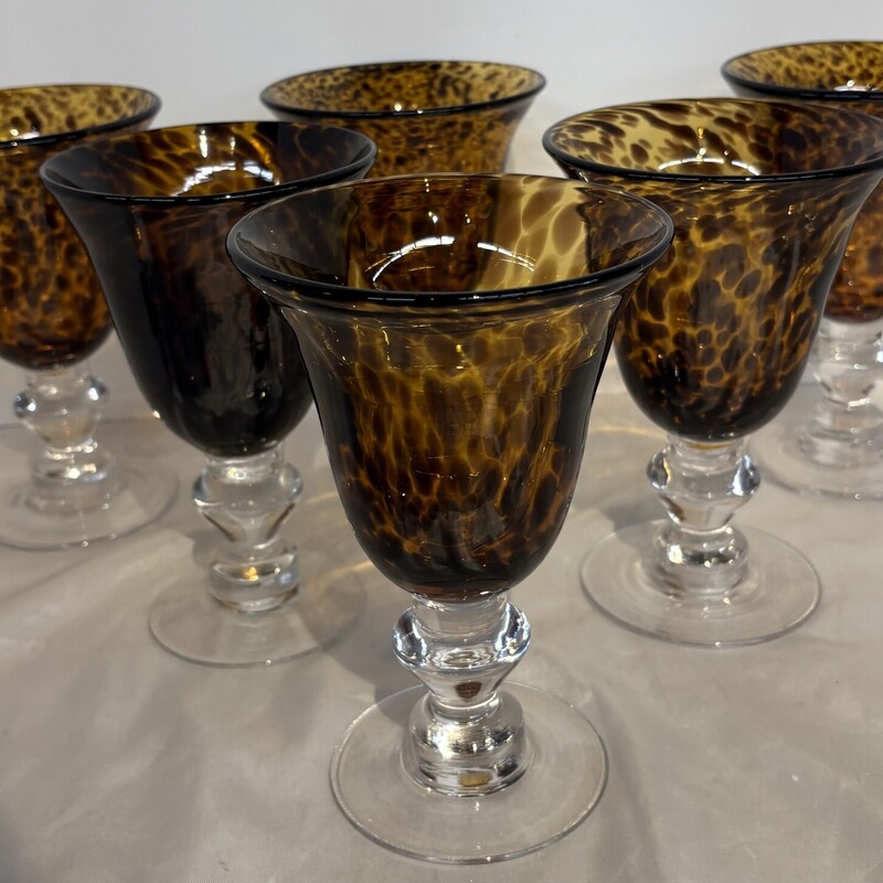 6 Tortoise Wine Goblets