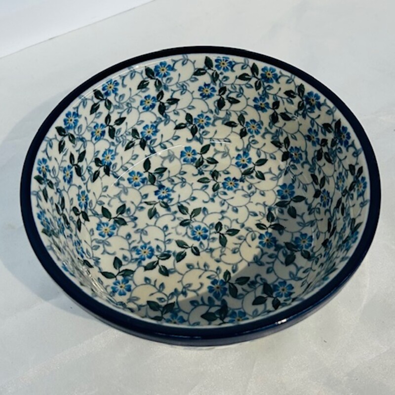 Polish Pottery Dainty Flower Bowl
Blue White Green Size: 6.25 x 2.5H