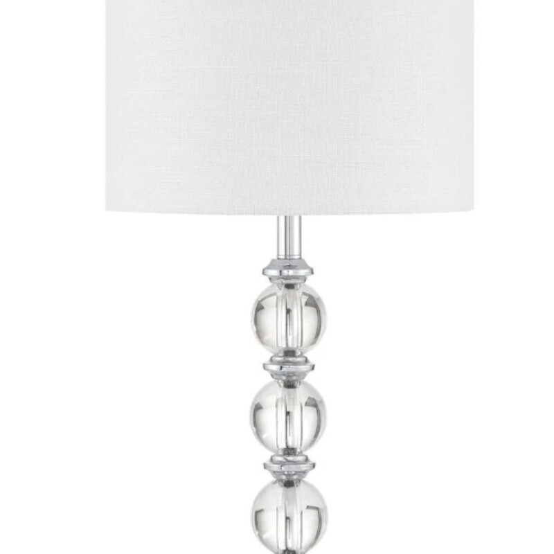Bridgeport Julie Sphere Lamp
Clear and Silver
 Size: 14x29H