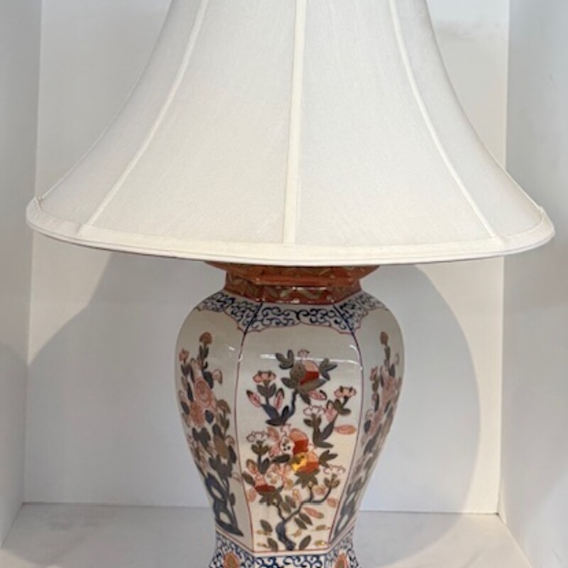 Asian Ginger Jar Lamp
White Orange Blue Brown
Size: 17x26.5H