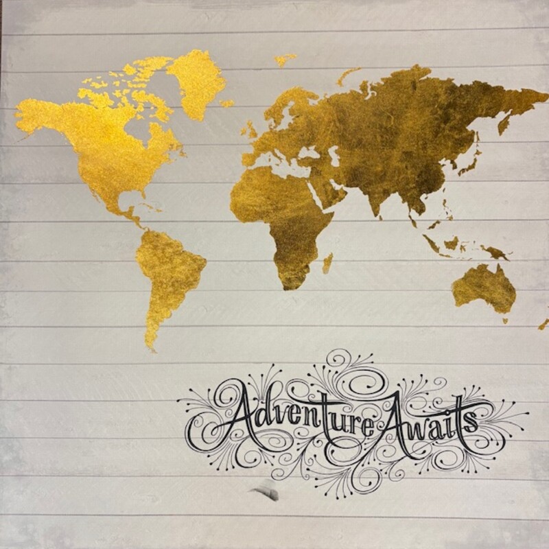 Adventure Awaits Canvas
White Gold Black
Size: 30x30