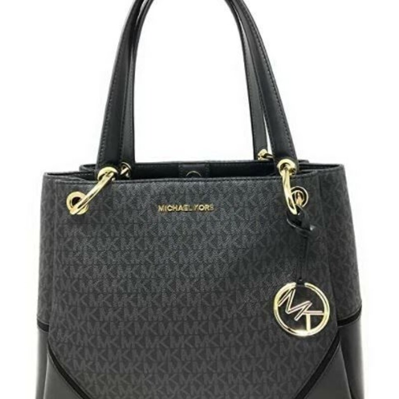 Michael Kors Nicole Large Tote Shoulder Handbag
Black Gold Size: 14 x 10H