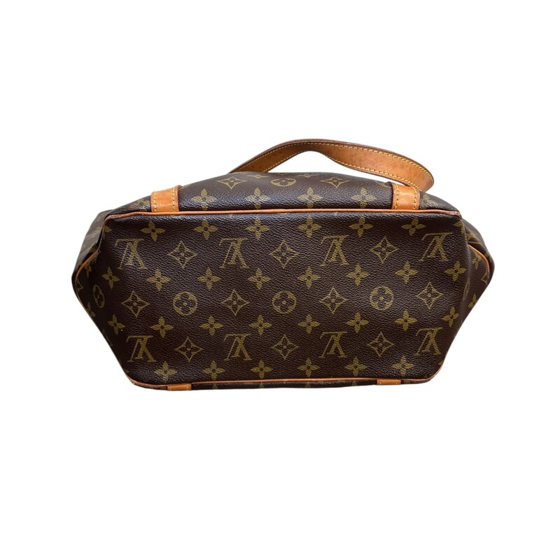 Louis Vuitton Sac Shopping Tote Monogram<br />
<br />
Dimenisons:<br />
Base length: 10 in<br />
Width: 5.5 in<br />
Height: 13 in<br />
Drop: 12.5 in<br />
Longest length : 20 in<br />
<br />
In good condition. Light vintage odor to interior. Wear to leather and interior.<br />
<br />
Does not come with the original dust bag or box.