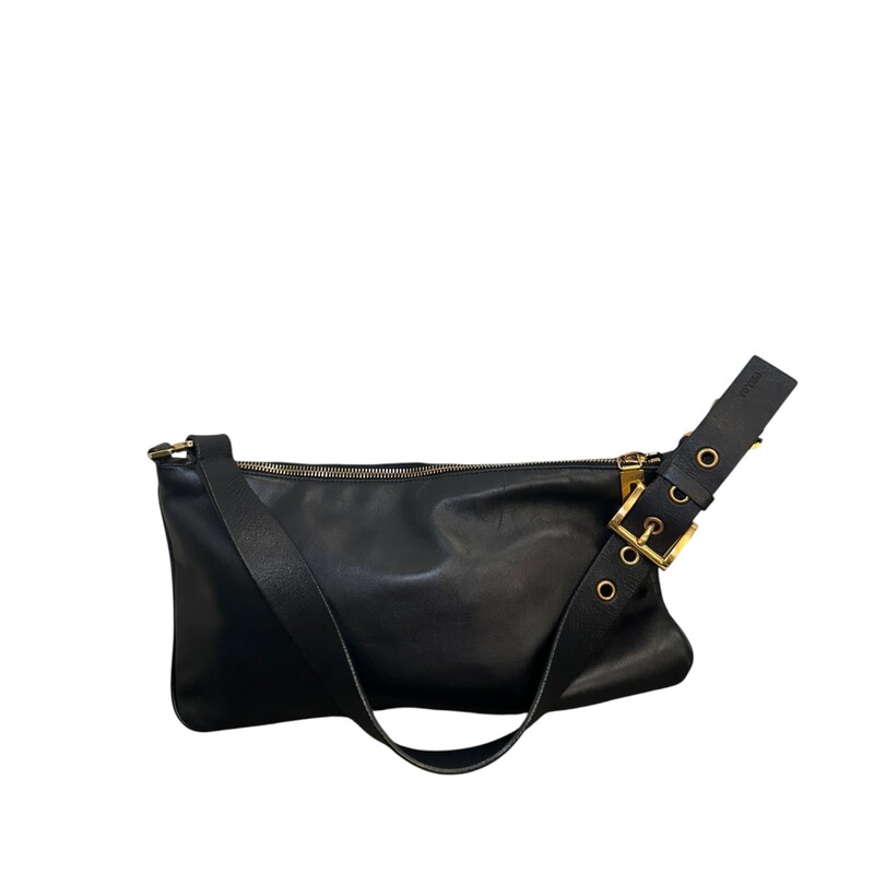 Prada Fiocco Shoulder Black Leather Bag<br />
<br />
Factory Code: 50<br />
<br />
Dimensions:<br />
12.75in x 7in<br />
<br />
In very good condition. Light scuffing to the leather.<br />
<br />
Does not come with the original dust bag or box.