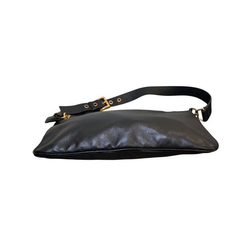 Prada Fiocco Shoulder Black Leather Bag<br />
<br />
Factory Code: 50<br />
<br />
Dimensions:<br />
12.75in x 7in<br />
<br />
In very good condition. Light scuffing to the leather.<br />
<br />
Does not come with the original dust bag or box.