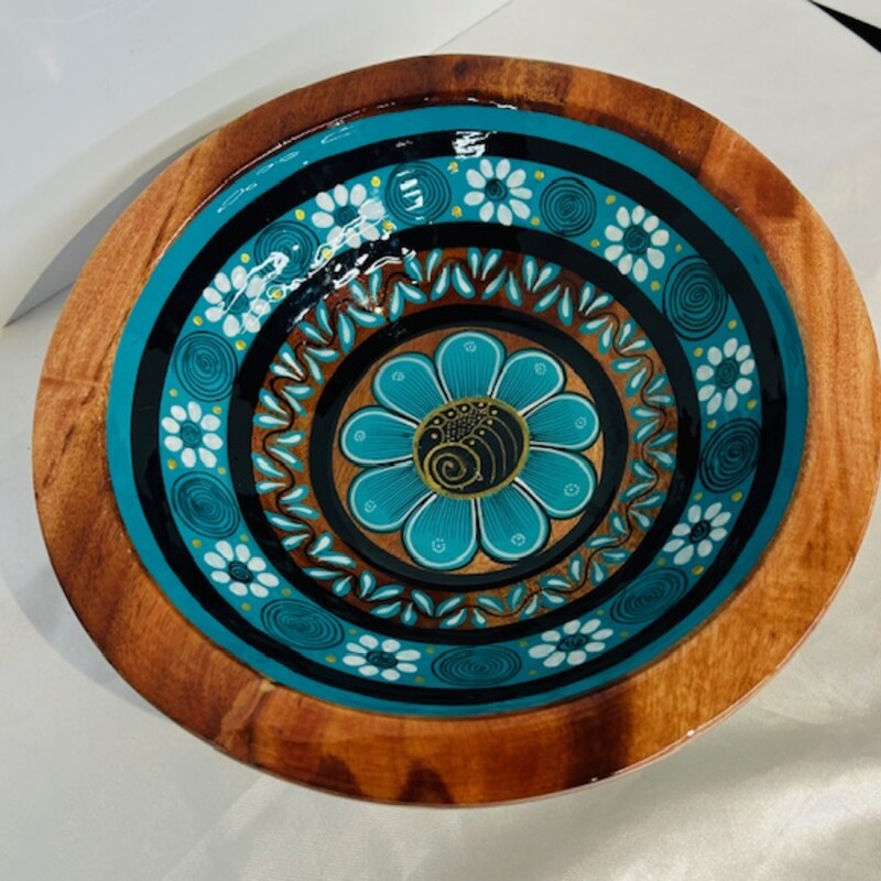 Wood Floral Shiny
Brown Turqoise White
Size: 10.5x3H