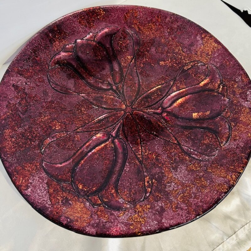 Foiled Glass Flower Plate